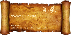 Marosi Gerda névjegykártya